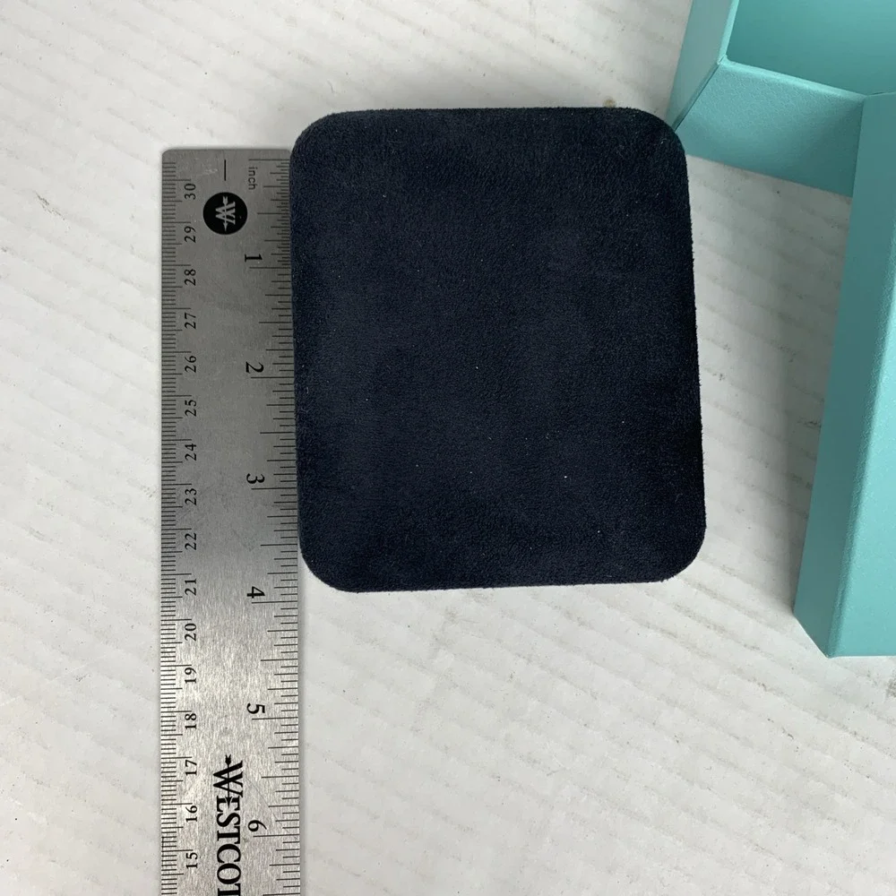 Tiffany & Co Empty Black & Blue Suede NECKLACE Presentation Box Only Set